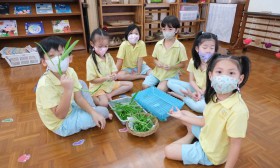 อนุบาล 3 กิจกรรมประกอบอาหาร ผักบุ้งทอด (11, 13 ก.พ.68) Image 2