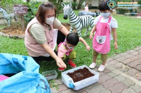 กิจกรรมเกษตรบ้านเด็กเล็ก (ปลูกต้นทานตะวัน) 10,11,14 ก.พ.65 Image 5